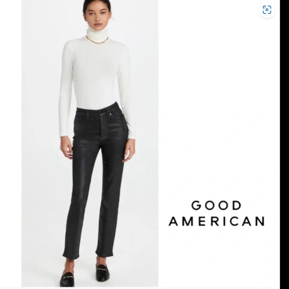 GOOD AMERICAN coated jeans
